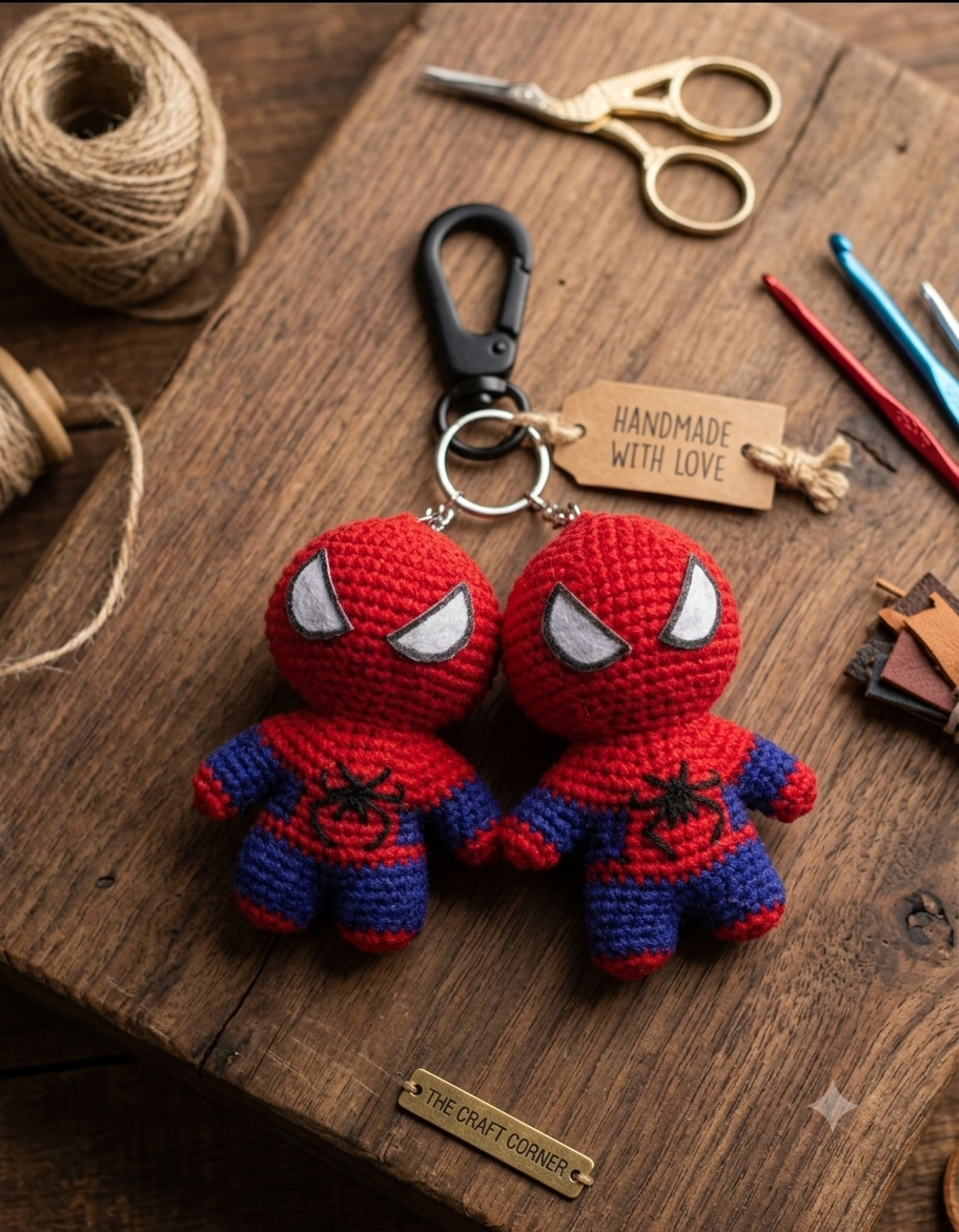 Crochet SpiderMan Keychain